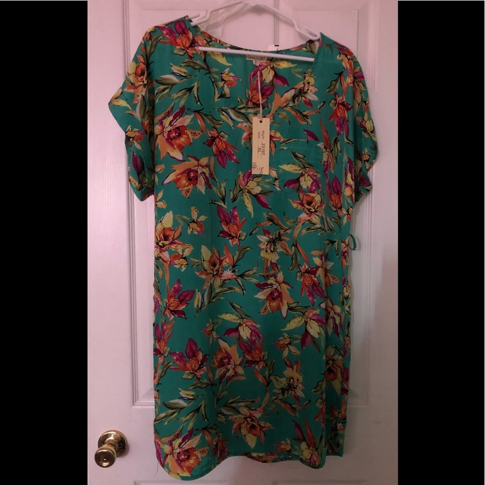 Chances R, Light & Tropical Floral Dress! XL New Tags, Spring, Summer, Vacation